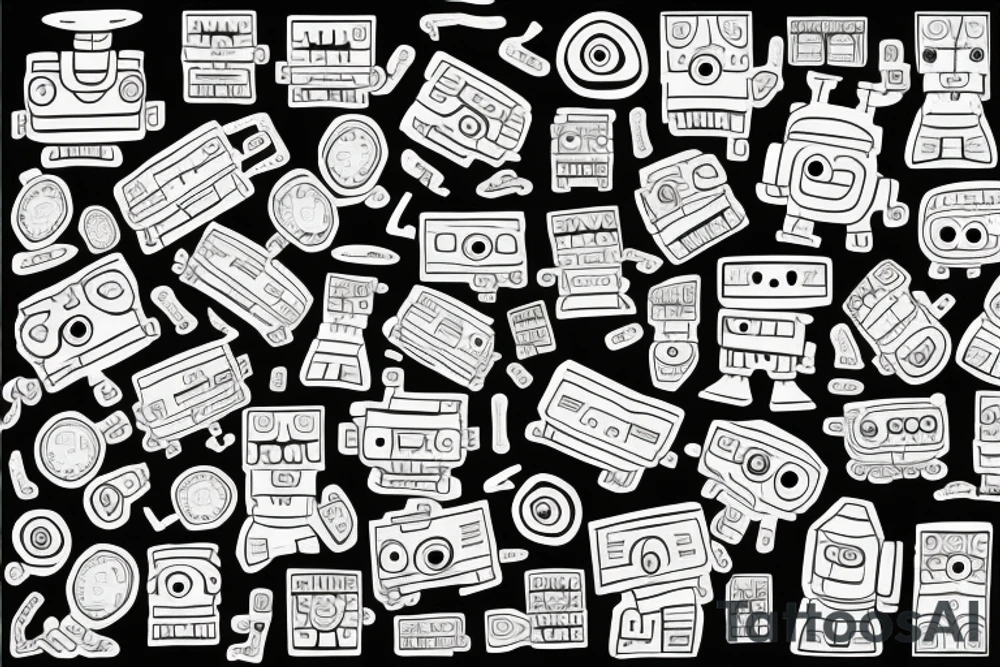 cells but the cells are robots and they’re all coming together in a geometric pattern tattoo idea