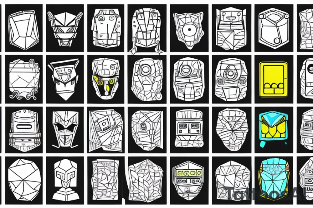 cells but the cells are robots and they’re all coming together in a geometric pattern tattoo idea