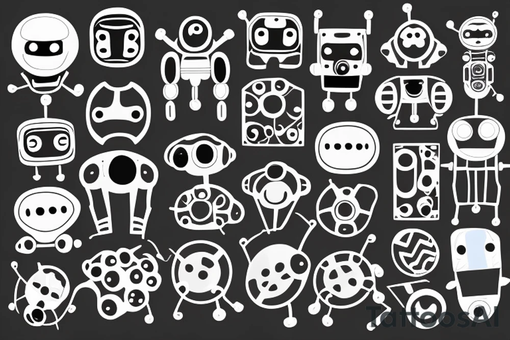 cells but the cells are robots and they’re all coming together in a geometric pattern tattoo idea