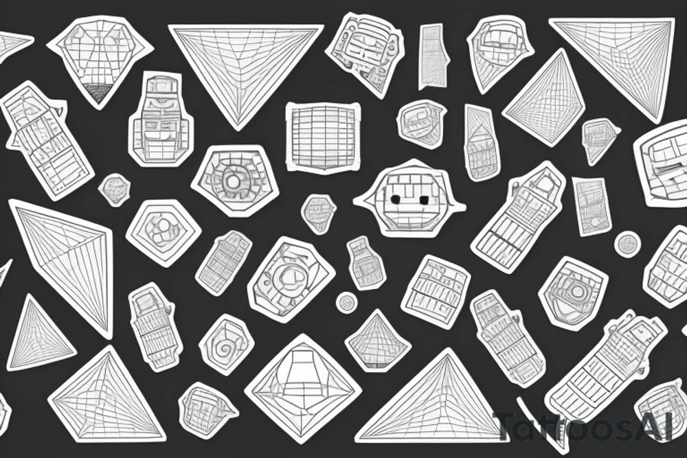 cells but the cells are robots and they’re all coming together in a geometric pattern tattoo idea
