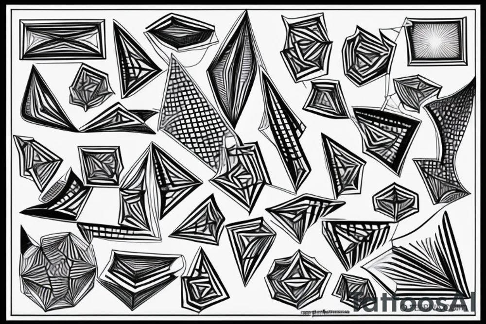 cells coming together in a geometric pattern tattoo idea
