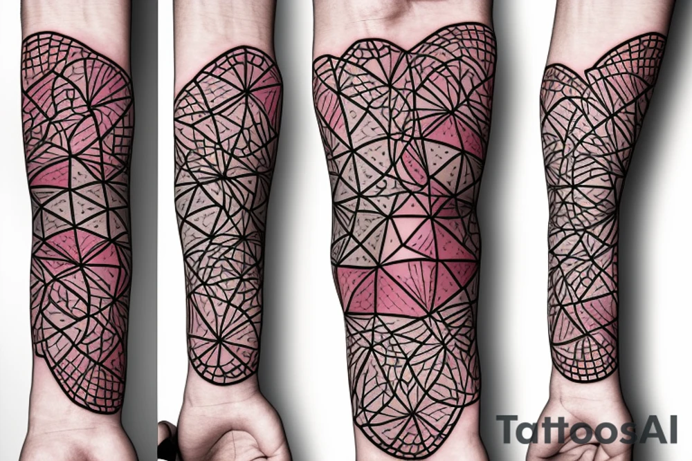 cells coming together in a geometric pattern tattoo idea