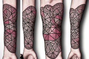 cells coming together in a geometric pattern tattoo idea