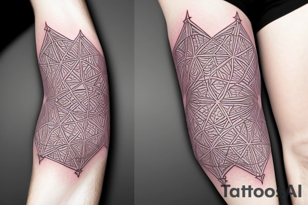 biological cells coming together in a geometric pattern tattoo idea
