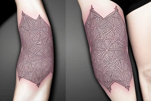 biological cells coming together in a geometric pattern tattoo idea