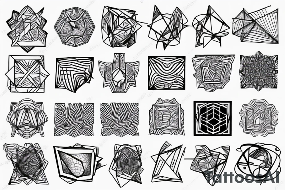 biological cells coming together in a geometric pattern tattoo idea