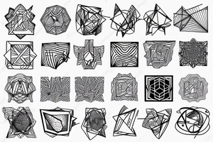biological cells coming together in a geometric pattern tattoo idea