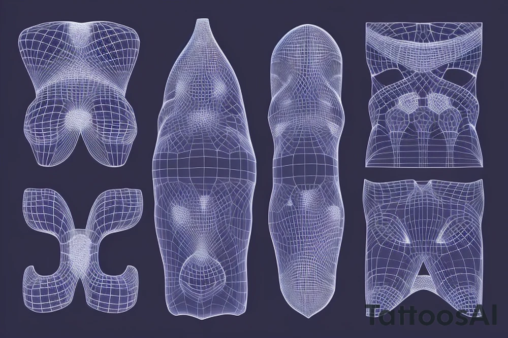 glowing biological cells coming together in a geometric pattern on the shoulder tattoo idea