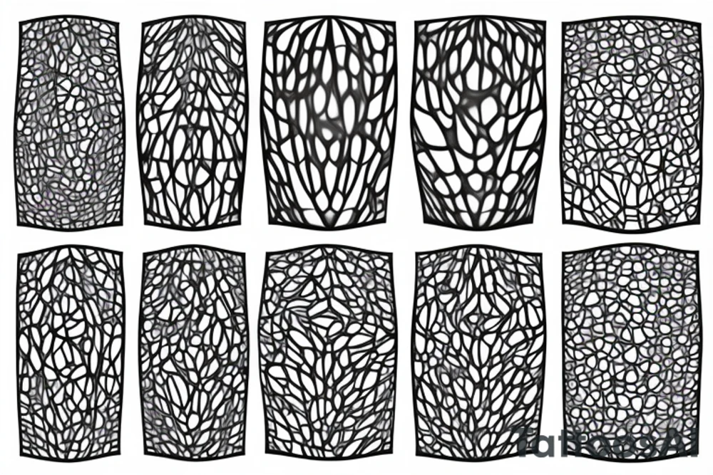 glowing biological cells coming together in a voronoi pattern on the shoulder tattoo idea