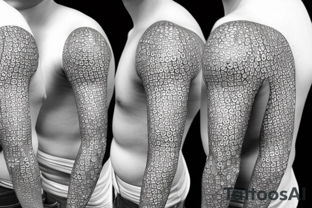 random biological cells coming together in a voronoi pattern on the shoulder with embedded vasculature tattoo idea