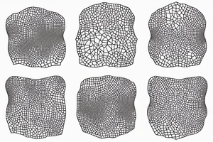 random biological cells coming together in a voronoi pattern on the shoulder with embedded vasculature tattoo idea