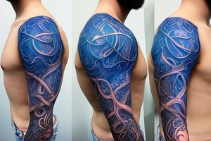 glowing blue vasculature on the shoulder tattoo idea