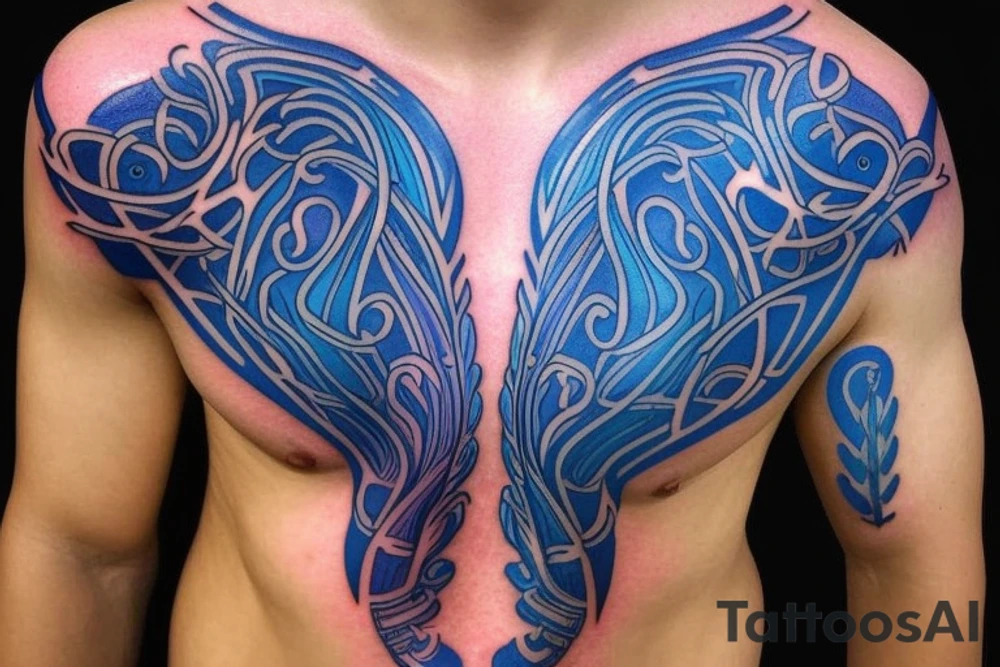 glowing blue vasculature on the shoulder tattoo idea