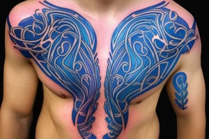 glowing blue vasculature on the shoulder tattoo idea