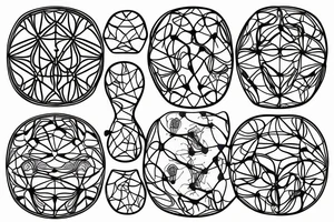 biological nanobots forming a voronoi pattern with glowing vasculature tattoo idea