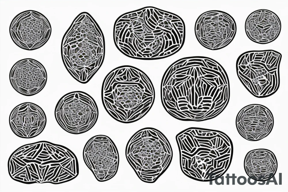 biological nanobots forming a voronoi pattern with glowing vasculature tattoo idea