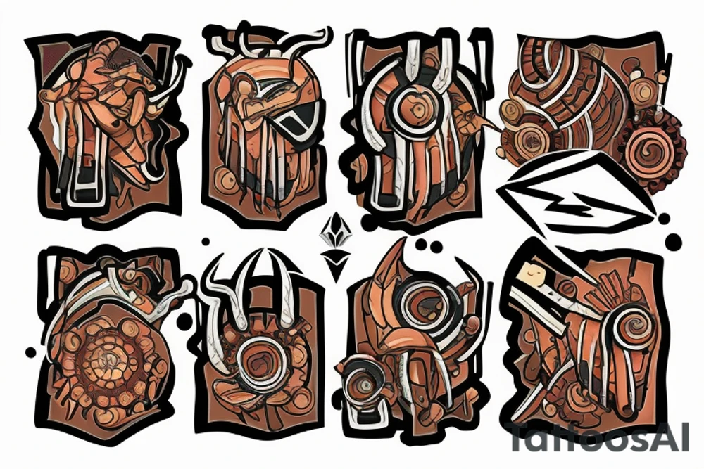 biological nanobots forming a muscle on the shoulder tattoo idea