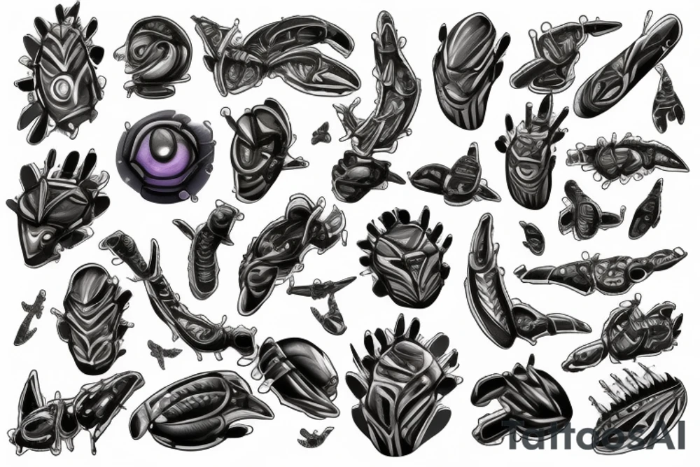 biological nanobots forming a muscle on the shoulder tattoo idea