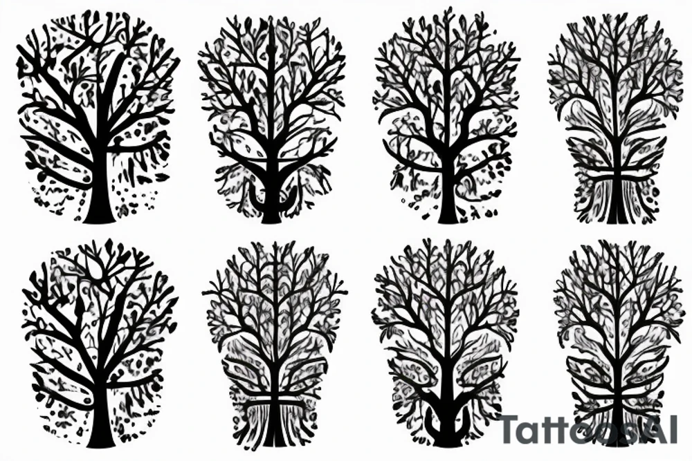 algorithmic tree with glowing branches on the shoulder tattoo idea