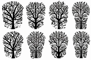 algorithmic tree with glowing branches on the shoulder tattoo idea