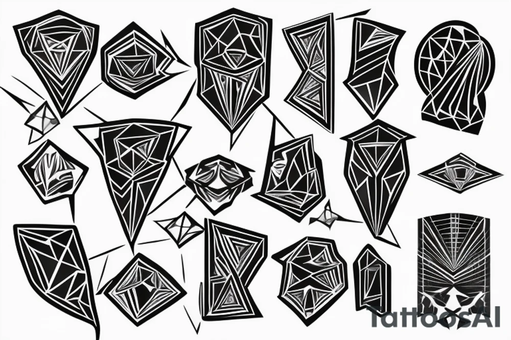 graph with glowing edges on the shoulder tattoo idea