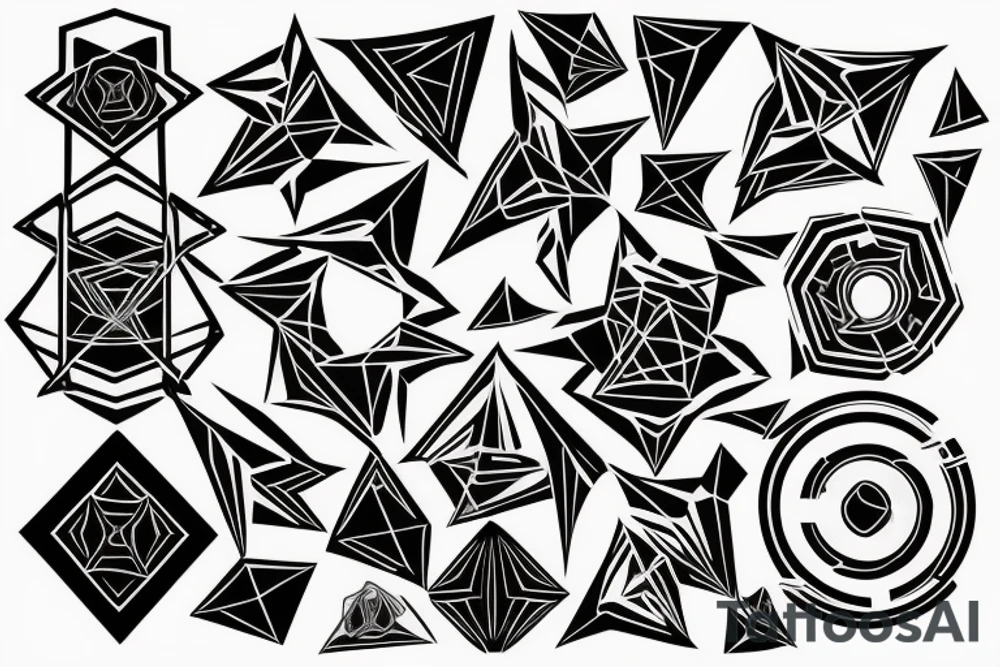 graph with glowing edges on the shoulder tattoo idea