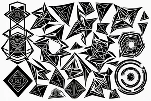 graph with glowing edges on the shoulder tattoo idea