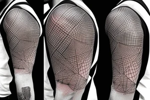 graph with glowing edges on the shoulder tattoo idea