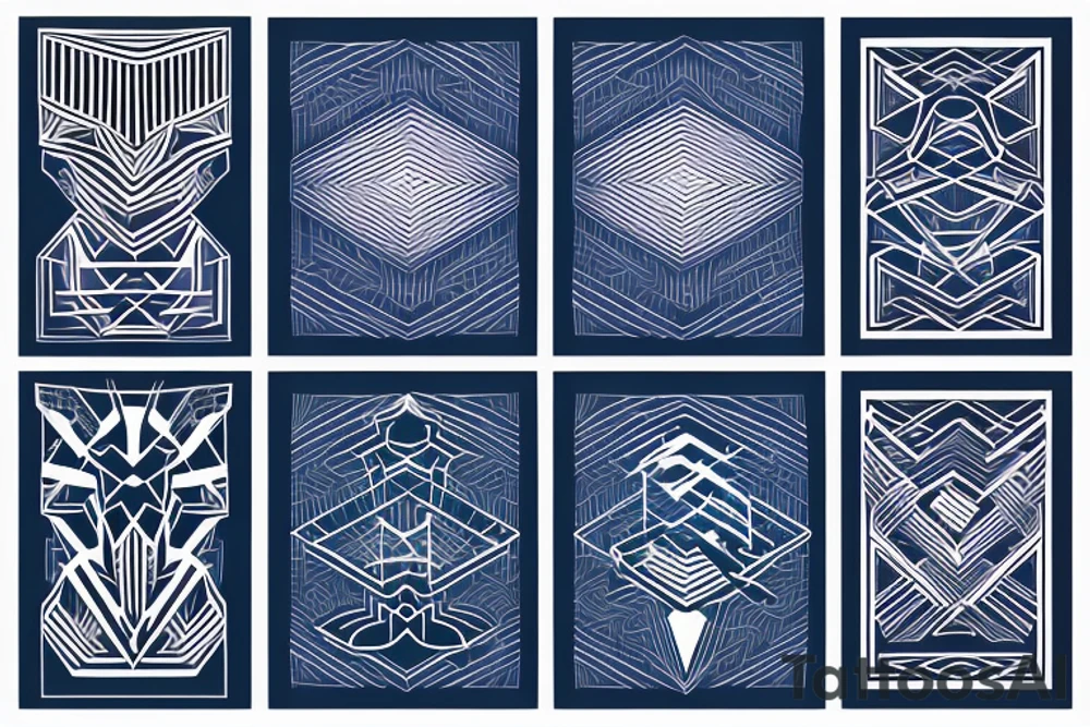 graph with glowing blue edges on the shoulder tattoo idea