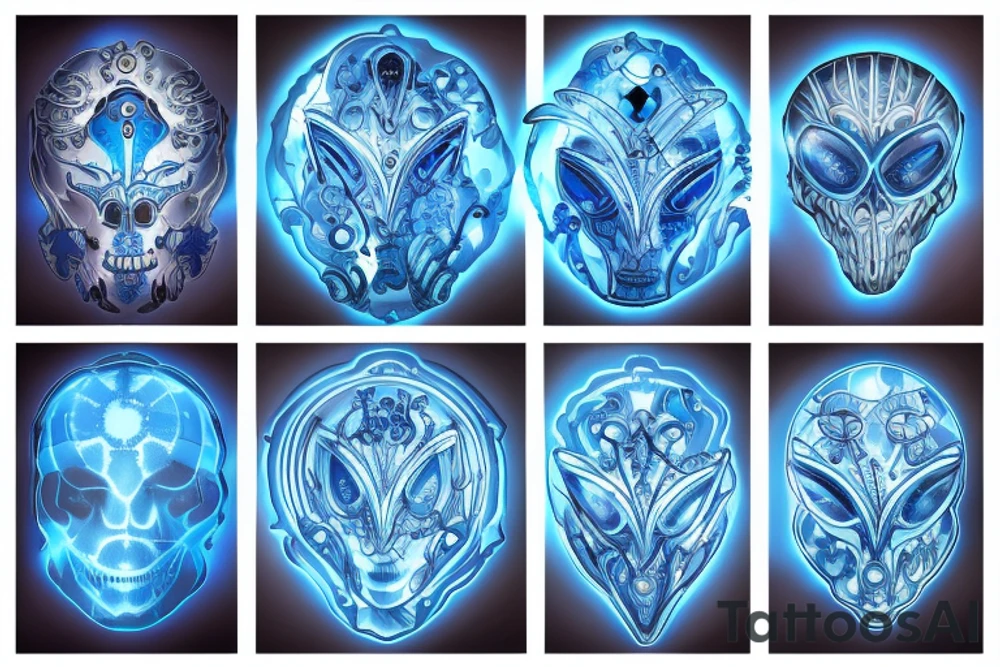 graph with glowing blue edges on the shoulder tattoo idea