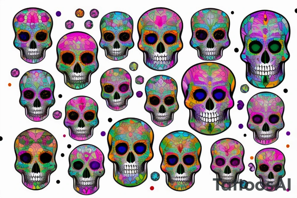 Skull with gemstones tattoo idea