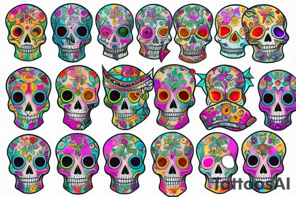 Skull with gemstones tattoo idea