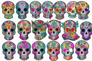 Skull with gemstones tattoo idea