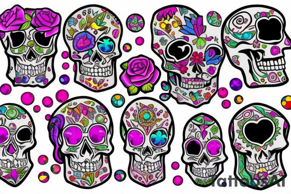 Skull with gem tattoo idea