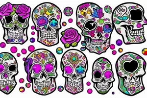 Skull with gem tattoo idea