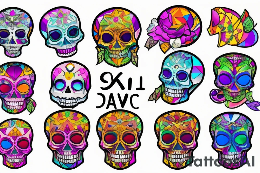Skull with gem tattoo idea
