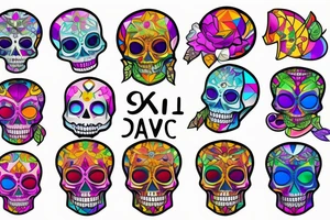 Skull with gem tattoo idea
