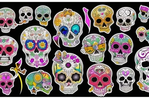 Skull with embedded gemstones tattoo idea