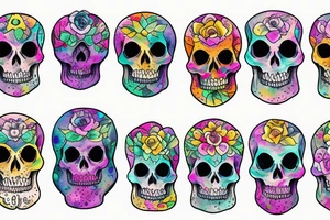 Skull with embedded gemstone tattoo idea