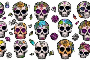 Skull with embedded gemstone tattoo idea