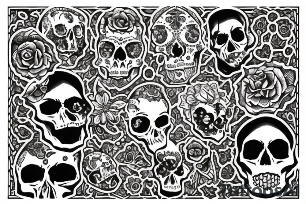 Skull with embedded gemstone tattoo idea