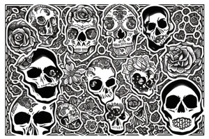 Skull with embedded gemstone tattoo idea