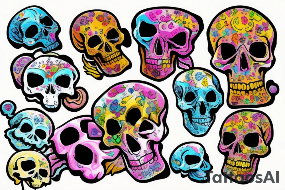 Melting skull tattoo idea