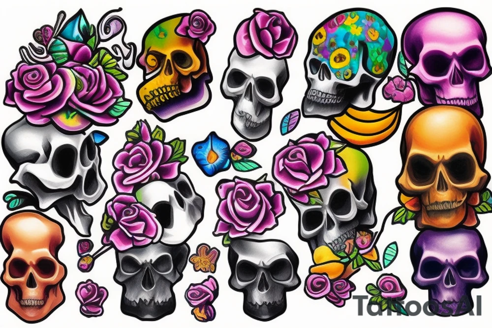 Melting skull tattoo idea