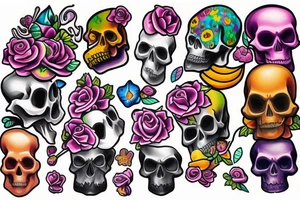 Melting skull tattoo idea