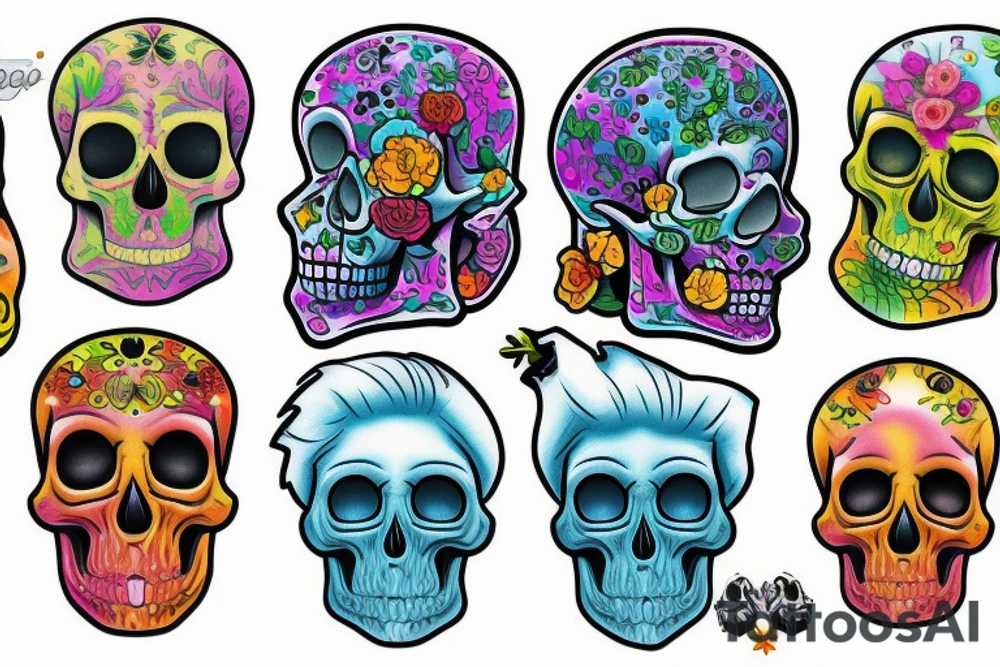 Melting skull tattoo idea
