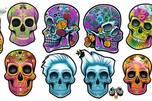 Melting skull tattoo idea