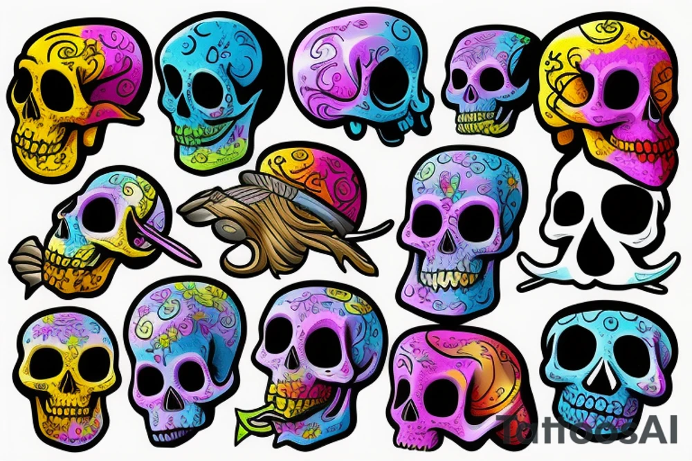 Melting skull tattoo idea