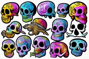 Melting skull tattoo idea