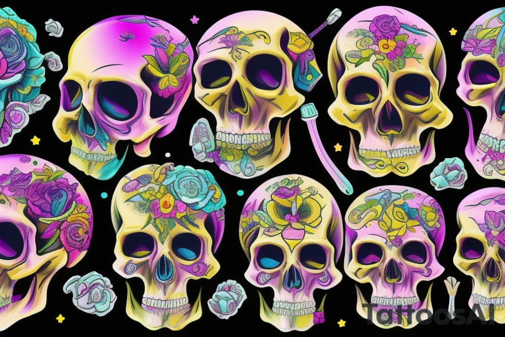 Melting skull tattoo idea